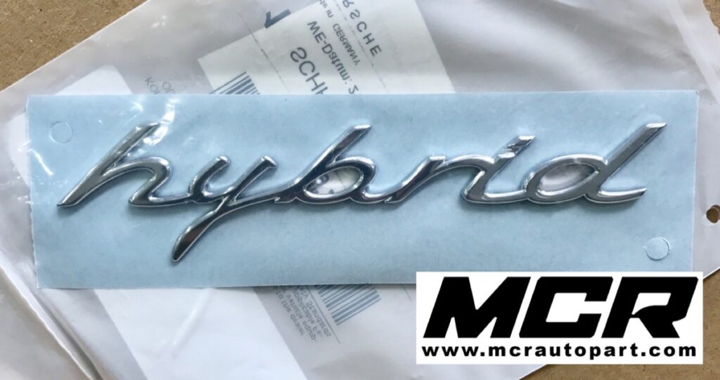 โลโก้แก้มข้าง Porsche Cayenne Hybrid อะไหล่แท้ จาก MCR Autoparts