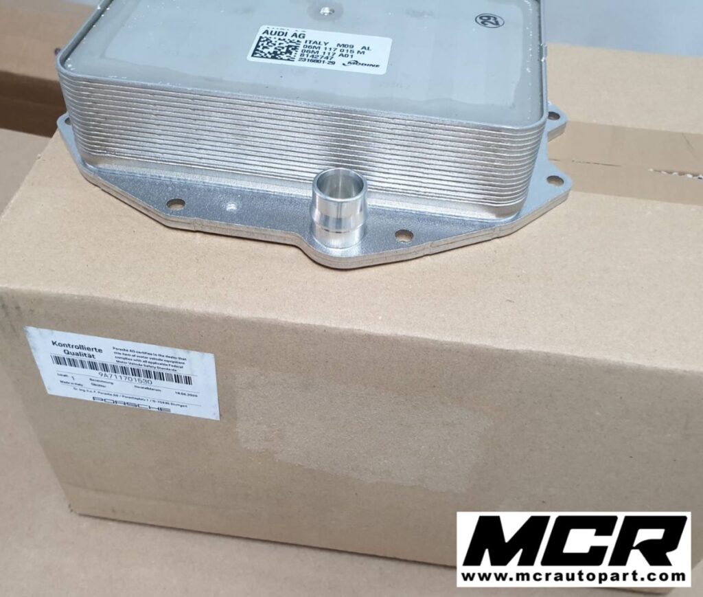 ออยล์คูลเลอร์เครื่อง Porsche Cayenne E3 2021 model อะไหล่แท้ จาก MCR Autoparts